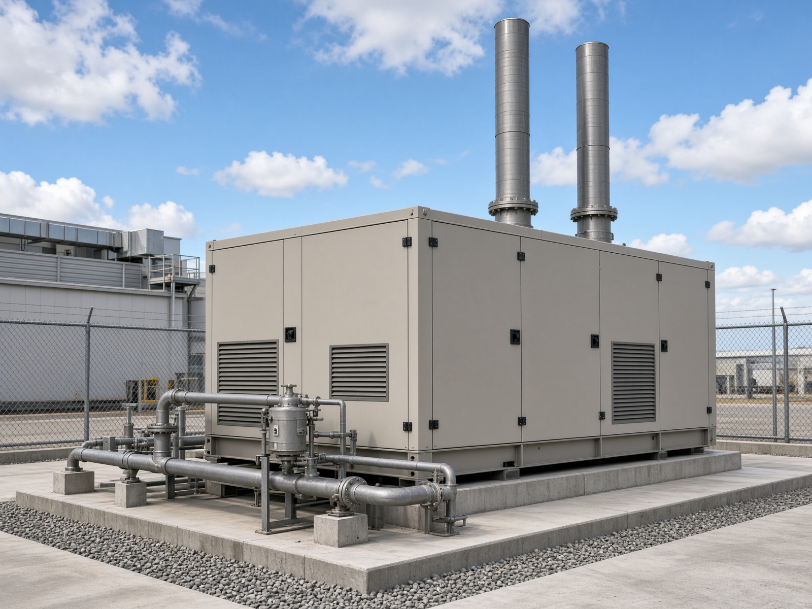 Illustrative backup generator yard